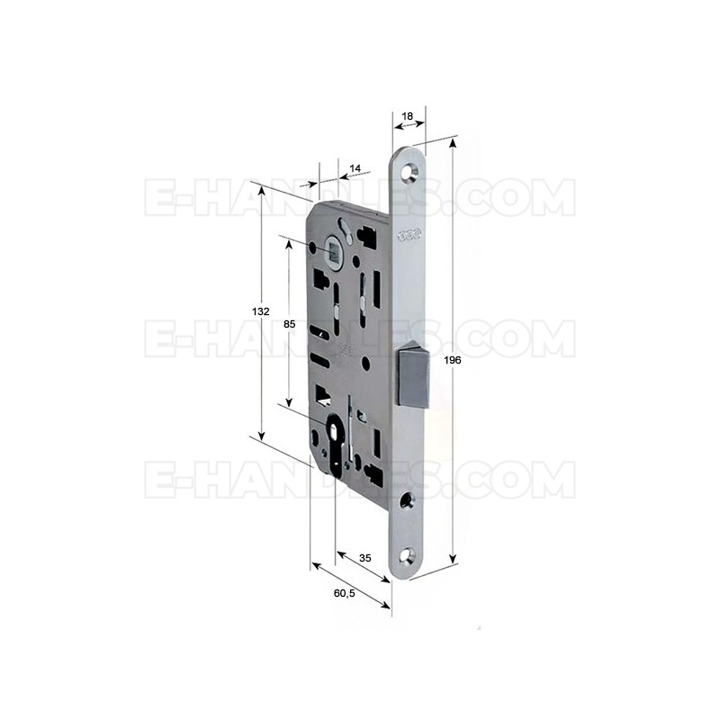 Zamek AGB Mediana EVOLUTION drzwiowy na wkładkę 85/35 niklowany F18 B011033506, symbol B011033506